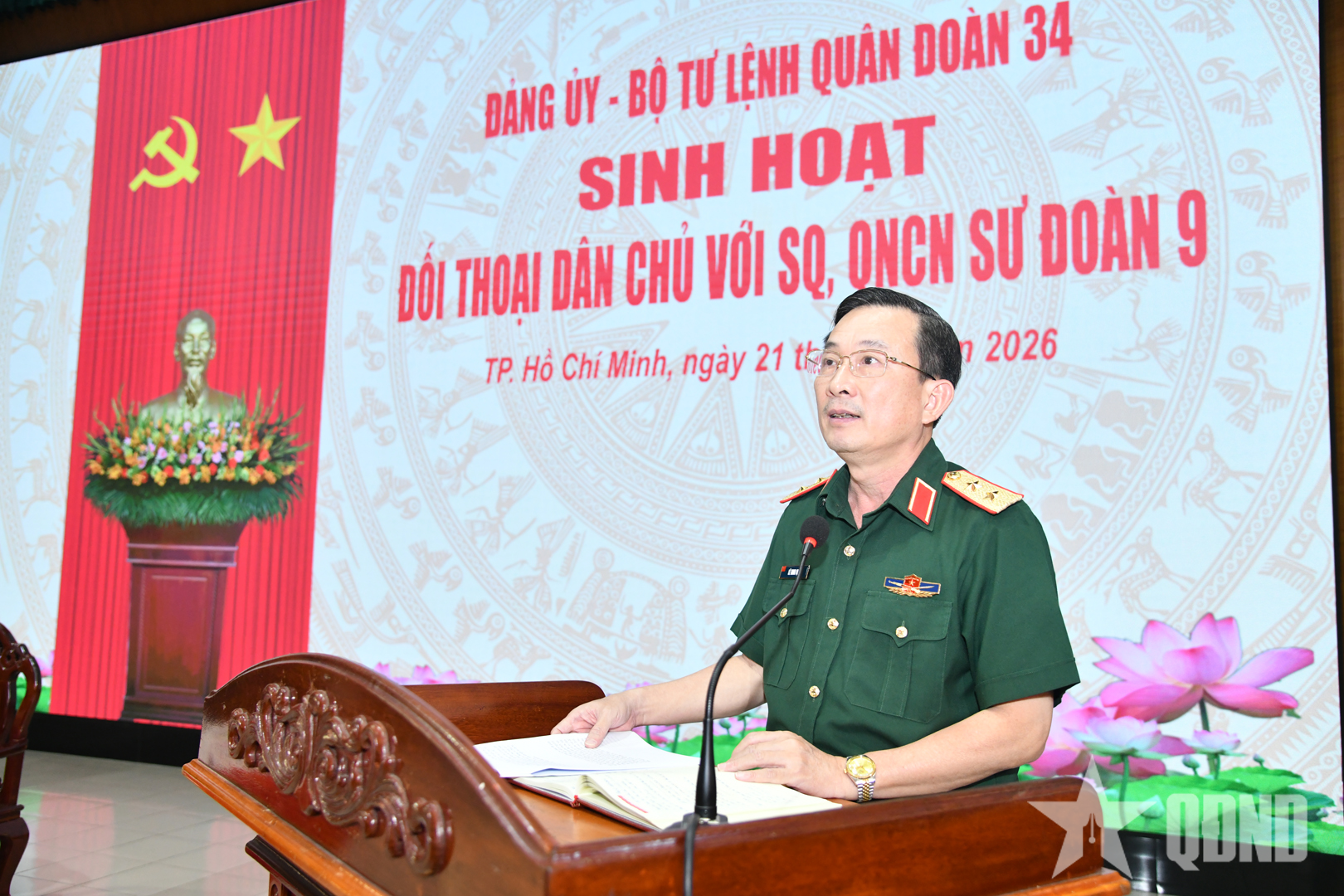 Đảng ủy, Bộ tư lệnh Quân đoàn 34 đối thoại dân chủ tại Sư đoàn 9